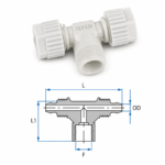 PVDF BSPT Female Branch Barb Block Connector