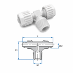 PVDF BSPT Male Barb Block Branch T