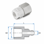 PVDF Female BSPT Barb Block Connector