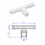 PVDF BSPT Male Branch T Hose Connector