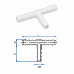 PVDF Reducing T Hose Connector